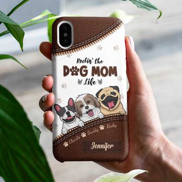 Discover Rocking The Dog Mom Life - Gift For Dog Mom, Personalized Phone Case