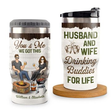 Discover Drinking Buddies For Life Anniversary Marriaged Couples Custom Gift Personalized Can Cooler