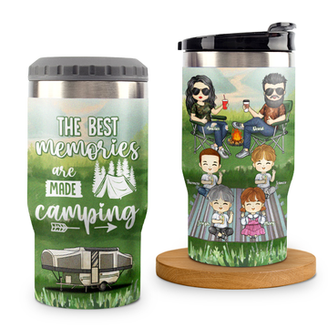 Discover The Best Memories Are Made Camping Couples Husband Wife Custom Gift Personalized Can Cooler