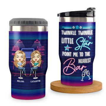 Discover Twinkle Twinkle Little Star Drinking Bestie Gift Personalized Can Cooler