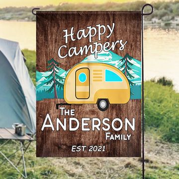 Discover Happy Campers - Personalized Flag