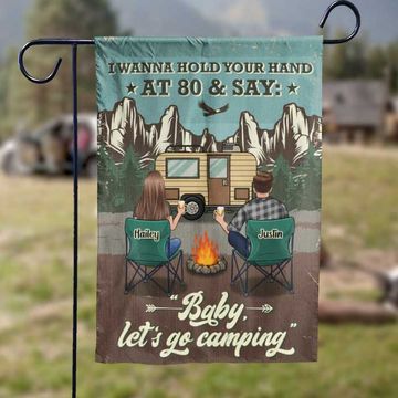 Discover Baby Let's Go Camping - Personalized Camping Flag