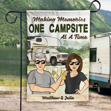 Discover Making Memories One Campsite - Personalized Flag - Gift For Camping Lovers