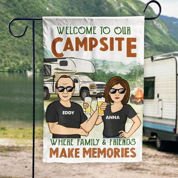 Discover Welcome To Our Campsite - Personalized Flag - Gift For Camping Lovers
