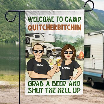 Discover Welcome To Camp Quitcherbitchin - Personalized Flag - Gift For Camping Lovers