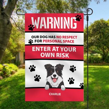 Discover Enter Your Own Risk - Funny Personalized Dog Garden Flag