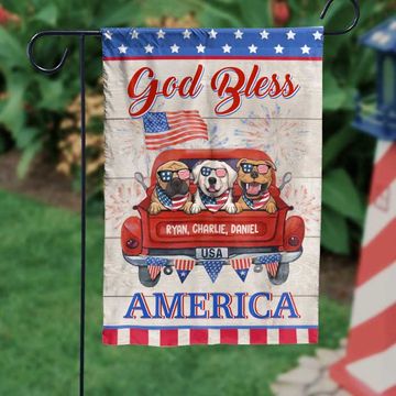 Discover God Bless America - 4th Of July Decoration - Personalized Dog Flag