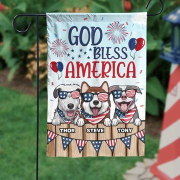 Discover God Bless Our America - 4th Of July Decoration - Personalized Dog Flag