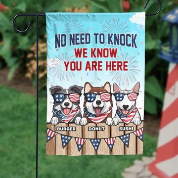 Discover No Need To Knock - 4th Of July Decoration - Personalized Dog Flag