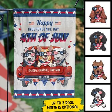 Discover Happy Independence Day - 4th Of July Decoration - Personalized Dog Flag