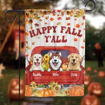 Discover Happy Fall Y'all - Personalized Dog Flag
