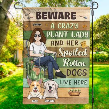 Discover Plant Lady And Her Rotten Dogs - Dog Personalized Custom Flag - Gift For Pet Lovers, Pet Owners, Gardening Lovers
