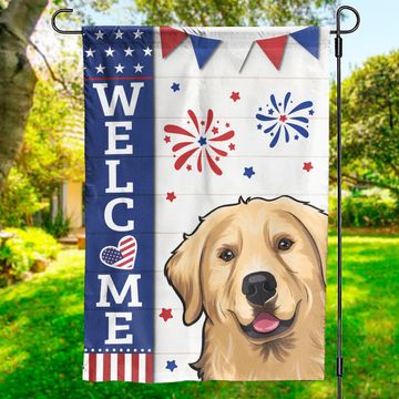 Discover Hello Human, Welcome To My House - Dog & Cat Personalized Custom Patriotic Flag