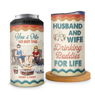 Discover Husband And Wife Drinking Buddies For Life We Got This Camper Personalized Can Cooler