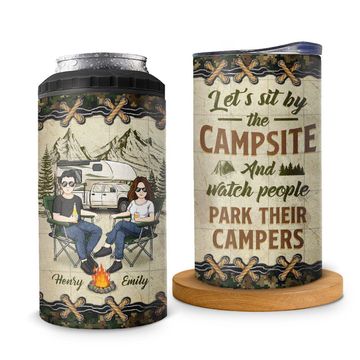 Discover Making Memories One Campsite At A Time Camping Couples Custom Personalized Can Cooler
