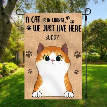 Discover The Cats Are In Charged - Funny Personalized Cat Garden Flag