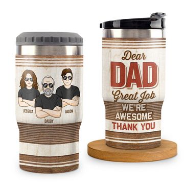 Discover Dear Dad Great Job Family Personalized Custom Can Cooler