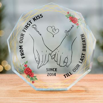 Discover Holding Hand Couple Personalized Husband Wife Anniversary Gift Shaped Acrylic Plaque
