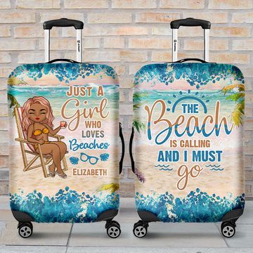 Discover The Beach Is Calling And I Must Go - Gift For Bestie, Personalized Luggage Cover