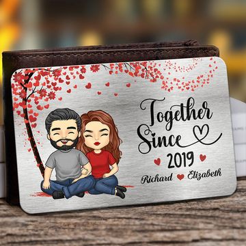 Discover We've Been Together Since Couple Personalized Custom Aluminum Wallet Card