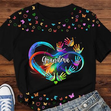 Discover The Perfect Grandma - Family Personalized Custom Unisex All-Over Printed T-Shirt - Mother's Day, Birthday Gift For Grandma