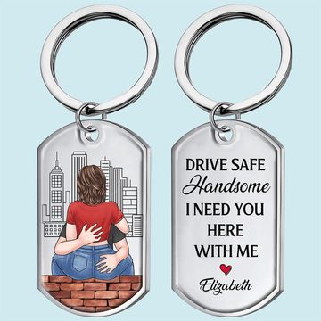 Discover I Need You Here With Me - Couple Personalized Custom Keychain - Gift For Husband Wife