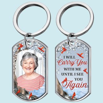 Discover Custom Photo Carry You With Me Until I See You Again Custom Photo Memorial Family Keychain
