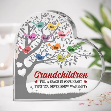 Discover Grandchildren Fill A Space In Grandma Heart Family Personalized Crystal Heart Keepsake