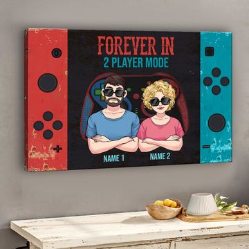 Discover Forever In 2 Player Mode - Personalized Video Game Canvas