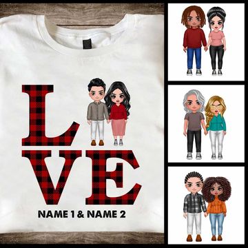 Discover Love Couple Christmas Valentine Couple Matching Personalized Custom T-Shirt