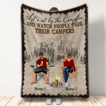 Discover Camping Couple - Personalized Couple Camping Blanket