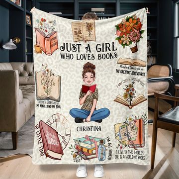 Discover Just A Girl Who Loves Books - Personalized Book Blanket