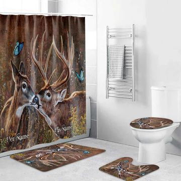 Discover You And Me We Got This Personalized Hunting Lover Bathroom 4 Pieces Curtain And Mats Set