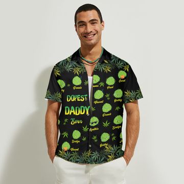 Discover Dopest Dad Ever - Personalized Weed Hawaiian Shirt