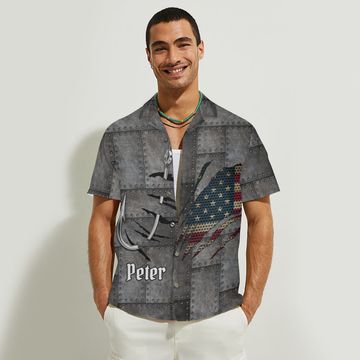 Discover Patriot Anglers Vintage - Personalized Fishing Hawaiian Shirt