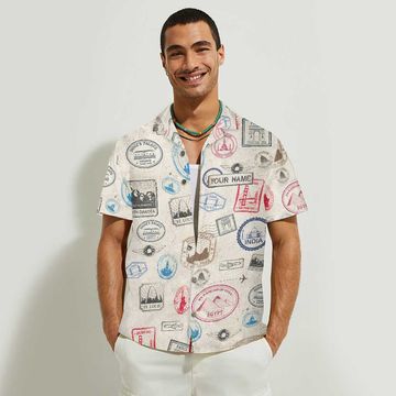 Discover Landmark Stamps - Personalized Travelling Hawaiian Shirt