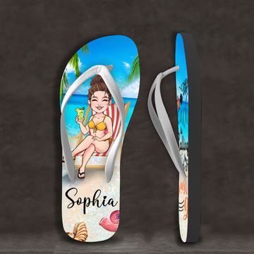 Discover The Beach Is Calling Custom Personalized Sea Lover Flip Flops