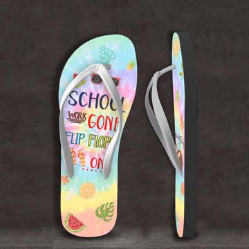 Discover School Work Gone Flip Flops On Custom Personalized Teacher Flip Flops