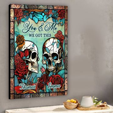 Discover Skull Couple - Skull Gift for Husband, Wife - Personalized Couple Canvas