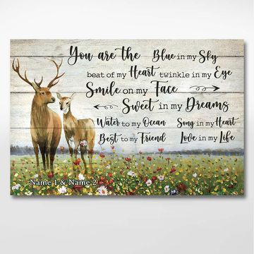 Discover You Are The Blue - Personalized Couple Hunting Couple Canvas