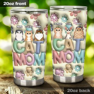 Discover Cat Mom Custom Mother's Day Personalized Cats Owner Tumbler