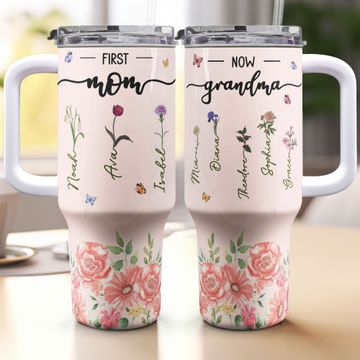 Discover First Mom Now Grandma - Personalized 40oz Tumbler With Straw