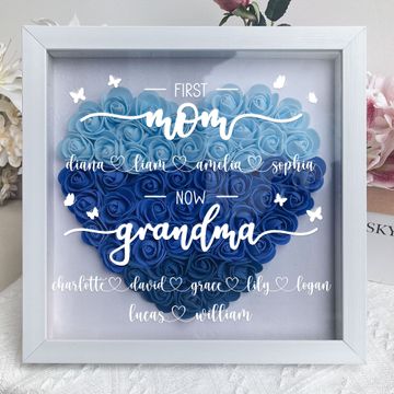 Discover First Mom Now Grandma - Personalized Flower Shadow Box