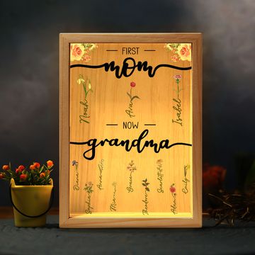 Discover First Mom Now Grandma - Personalized Frame Light Box