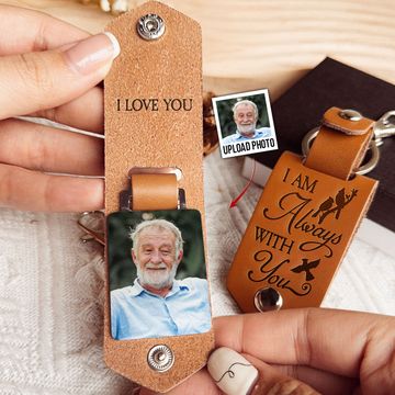 Discover I Am Always With You - Personalized Leather Photo Keychain