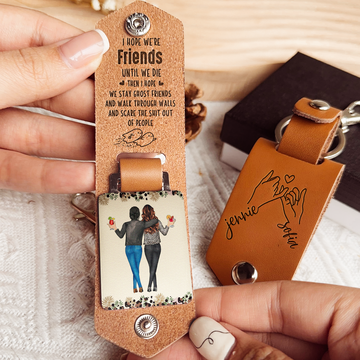 Discover I Hope We Stay Ghost Friends Friendship - Personalized Leather Keychain