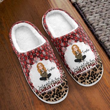 Discover Just A Girl Who Loves Christmas - Personalized Slippers