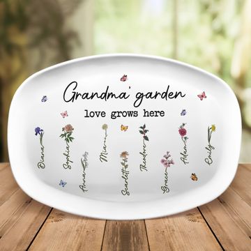 Discover Love Grows In Grandma's Garden - Personalized Platter