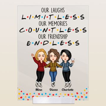 Discover Our Laughs Limitless Our Memories Countless Our Friendship Endless - Personalized Acrylic Plaque
