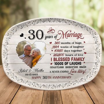 Discover Couple Happy Anniversary - Personalized Photo Platter